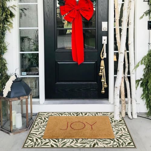 Front Door Mat Outside Entrance, 2x3 Boho Sage Olive Green Leaf Rug - Image 5