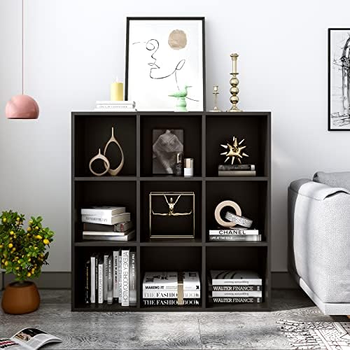 OSCHF 9-Cube Storage Shelf Bookcase, Black - Image 2