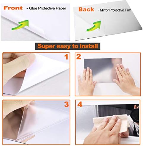 17" x 12" Self Adhesive Acrylic Mirror Sheet 0.08"(2mm) Thick, Non Glass Safety Mirror Great for Classroom Camping Baby Kids Playroom Pet Horses or Chicken Coop - Image 5