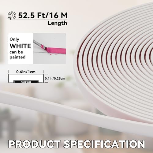 52.5 Ft Peel and Stick Wall Molding Trim, Flexible PVC Trim - Image 3