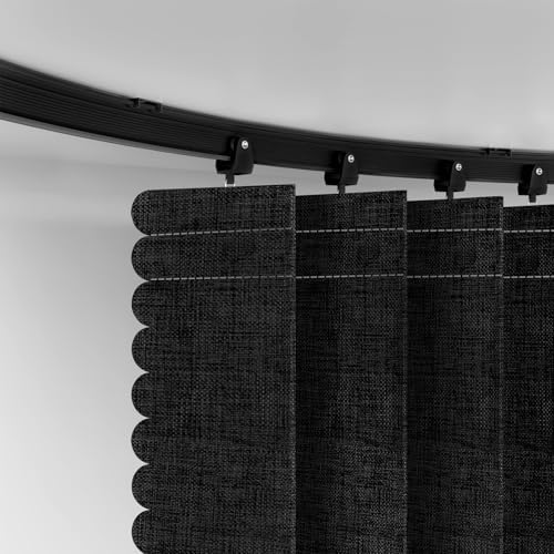 Room Divider Curtain Sets with Flexible Ceiling Track, Privacy Soundproof Curtain for Bedroom Office Patio Sliding Door(Black, W100 x L96, 1 Pack) - Image 4