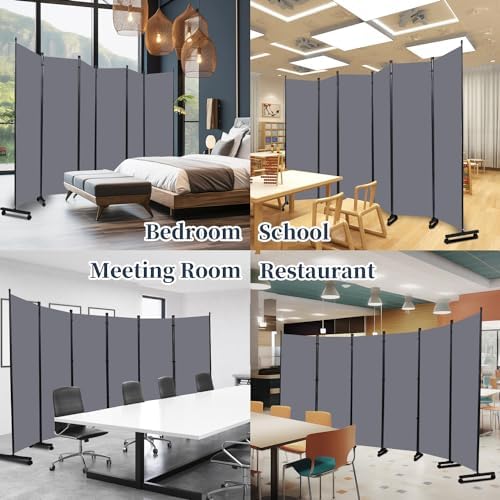 Room Divider 6 Panel-132''Wide Folding Privacy Screen, Large Partition Wall - Image 7