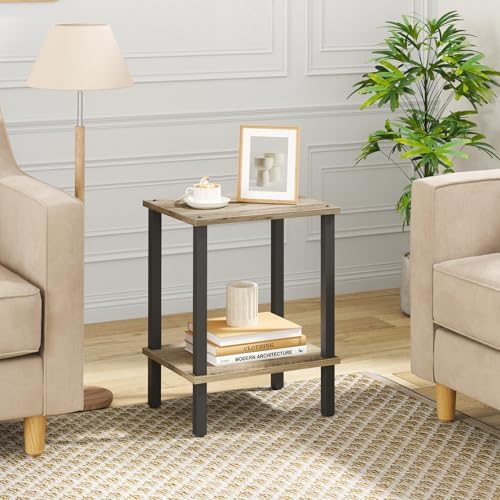 TUTOTAK End Table, Side Table, Nightstand, 2-Tier Storage Shelf - Image 7