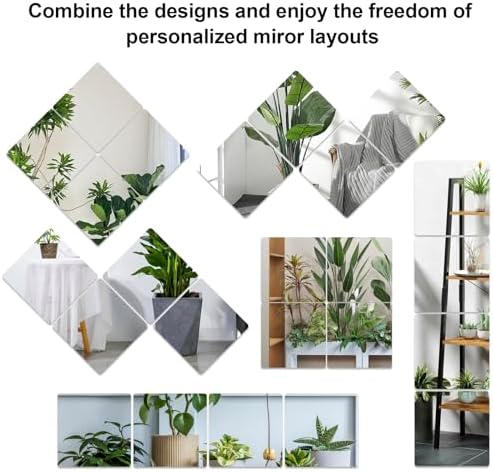 Dureidos Self Adhesive Acrylic Wall Mirror Tiles 12x12 Inch, Mirror Full Length for Kids Safety, Shatterproof Mirror for Door, Bedroom, Bathroom, and Gym (12PCS) - Image 7