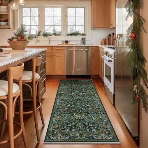 Washable Runners for Hallways Kitchen Rugs: 2'6"x8' Runner Rug Stain Resistant Non Slip Low Pile Soft Carpet Runners Rug for Entryway Hallway Bedroom Kitchen Indoor Laundry Room - Image 2