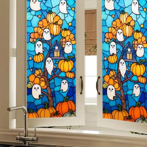 HOMETITUTE Halloween Ghost Pumpkin Privacy Window Cling 17.7x39.3 PVC - Image 6