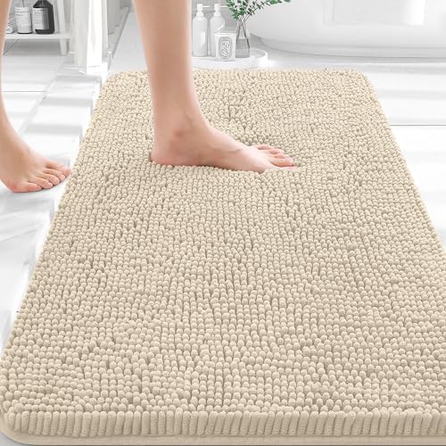 OLANLY Bathroom Rugs 35x24, Extra Soft Absorbent Chenille Bath Rugs by OLANLY
