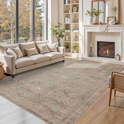 Rugxara Beige 6x9 Area Rugs Washable Rug for Living Room Dining Bedroom by Rugxara