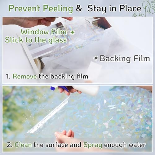 LUTE Rainbow Window Privacy Film, 3D Decorative Stained Glass Cling - Image 6