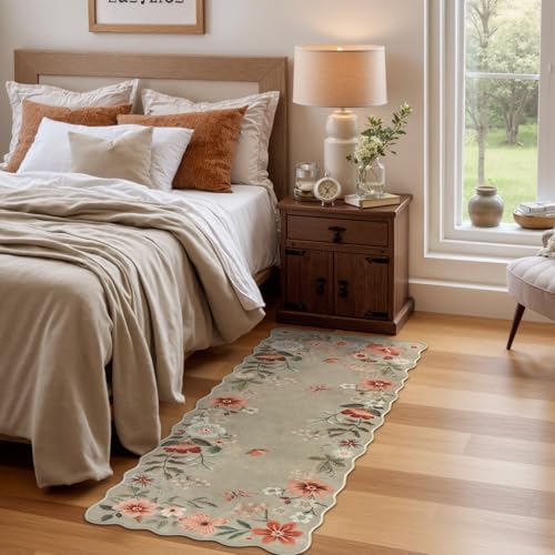 Lahome Floral Entryway Rug, 2x4 Soft Fall Kitchen Rug Non Slip Washable - Image 3