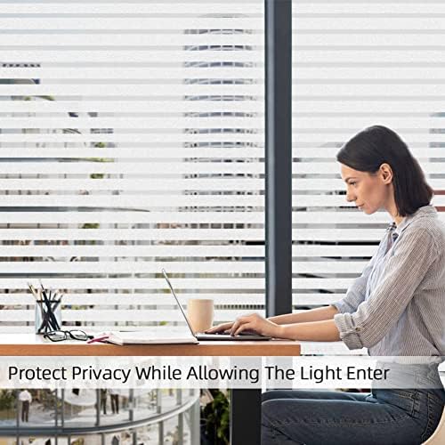 Qualsen Window Privacy Film Frosted Stripe Window Film, 47.2'' x 78.7'' - Image 4