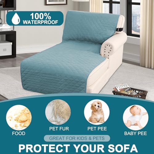 Turquoize 100% Waterproof Sofa Covers Chaise Lounge L Shape Sofa Protector - Image 2