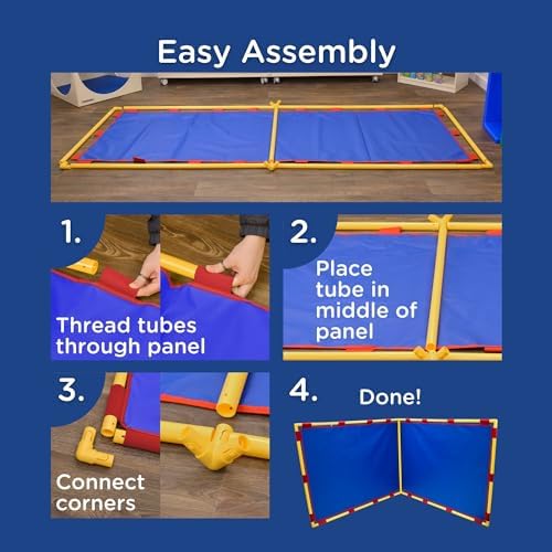 Children's Factory Big Screen Right Angle PlayPanel, Kids Room Divider, Classroom Privacy Screen, Blue - Image 6