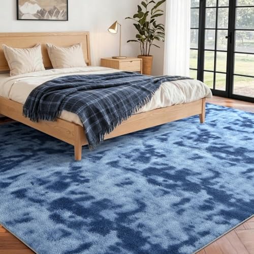 7x10 Large Tie-dye Teal Area Rug Non-Slip Washable for Living Room Bedroom - Image 2