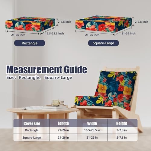 8Pcs Outdoor Cushion Covers, Stretch Patio Furniture Couch Chair Slipcovers - Image 2