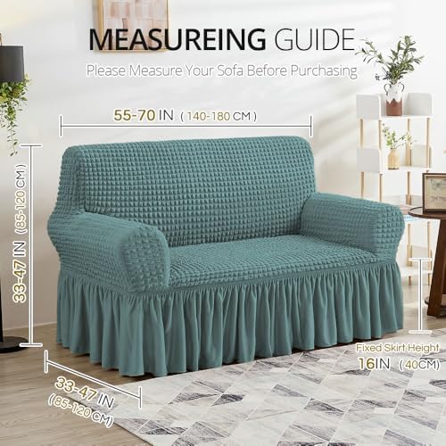 NICEEC Loveseat Covers Washable Love Seat Couch Covers Slipcover with Skirt - Image 6