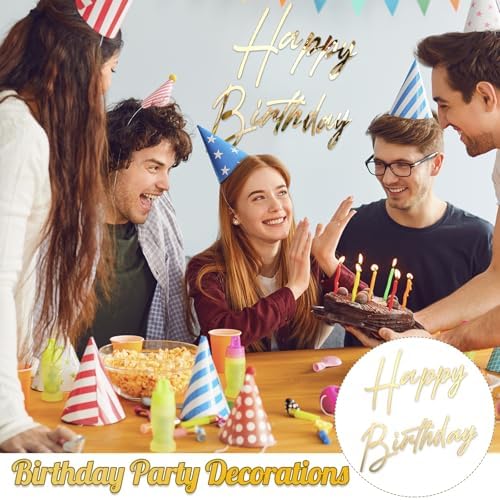Yousoontic Happy Birthday Sign for Backdrop, 23 x 20 Inch, Classic, Silver - Image 4