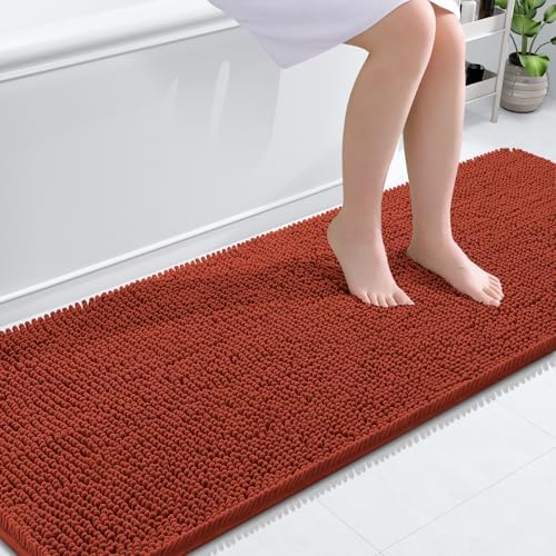 OLANLY Bathroom Runner Rugs 70x24, Extra Soft Absorbent Chenille Bath Rugs by OLANLY