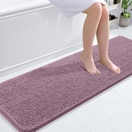 OLANLY Bathroom Runner Rugs 59x20, Extra Soft Absorbent Chenille Bath Rugs by OLANLY