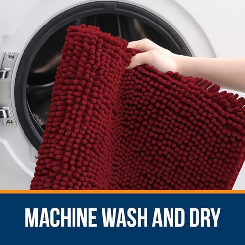 OLANLY Large Bathroom Rugs 59x35, Extra Soft Absorbent Chenille Bath Rugs - Image 5