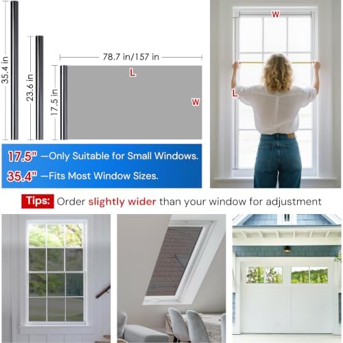 Homein Window Tint for Home with Tools, One Way Window Film, Black Silver - Image 5