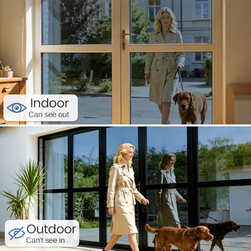 XIAWEI One Way Window Privacy Film with Tools,Blue,29.6"x196.9",Malleable - Image 5