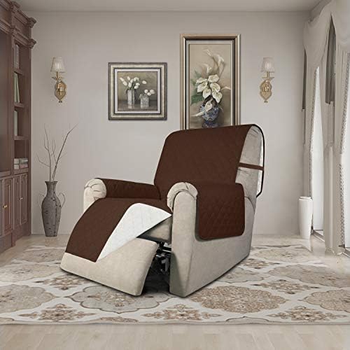 Easy-Going Reversible Couch Cover, Recliner 19 in, Coffee/Ivory - Image 2