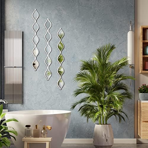 Yulejo 3 Pcs Acrylic Teardrop Mirror Wall Decor Decorative Mirror Narrow Decor Boho Vintage Wall Decals Art for Apartment Home Living Room Bathroom Bedroom Hallway - Image 4