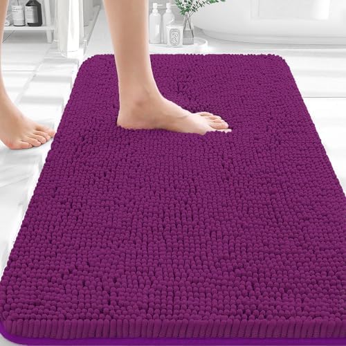 OLANLY Small Bathroom Rugs 30x18, Extra Soft Absorbent Chenille Bath Rugs by OLANLY