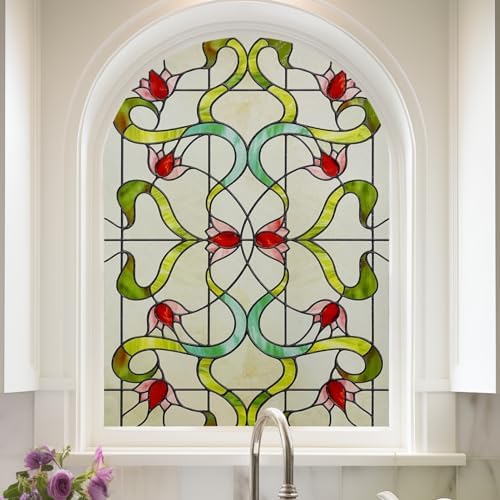 ADD.HERES Window Privacy Film, 3D Stained Glass Window Film, 23.6x35.4in by ADDHERES