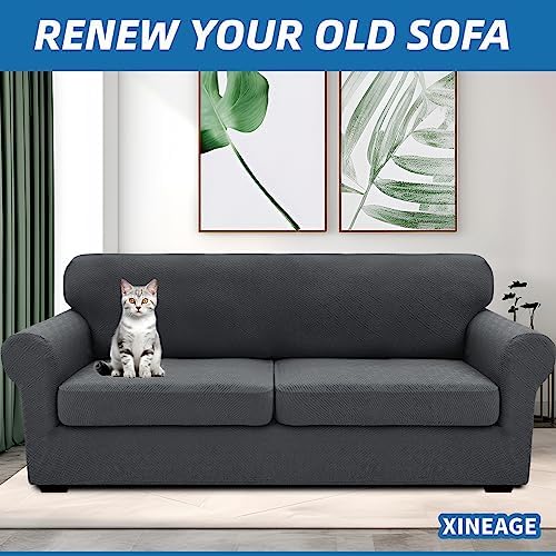 XINEAGE 3-Piece Stretch Sofa Cover, Washable Couch Covers for Dog - Image 4