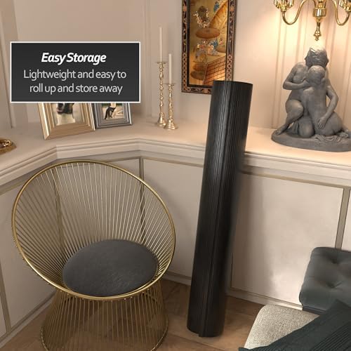 Red Lantern 4 ft. Short Bamboo Wave Screen - Black - Image 5