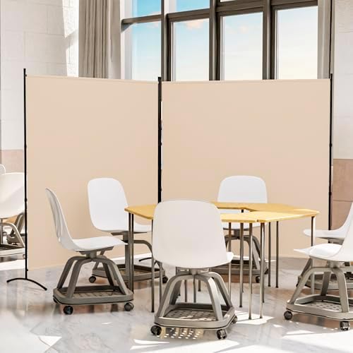 Single Large Room Divider,Folding Privacy Screens for Room Partition,Beige - Image 7