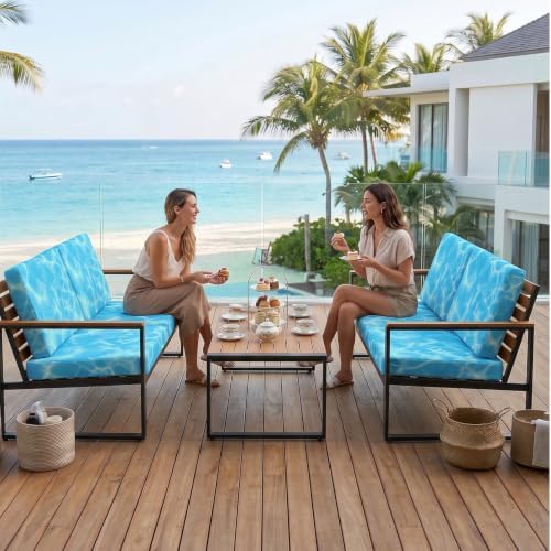 8Pcs Patio Cushion Covers Stretch Outdoor Furniture Protector Slipcovers - Image 2