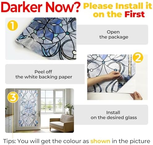 OHTMERU 3D Stained Glass Window Privacy Film Decorative Non-Adhesive - Image 6
