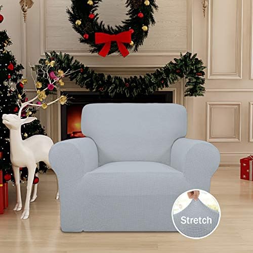 Easy-Going Stretch Chair Slipcover with Arm Washable Silver Gray - Image 2