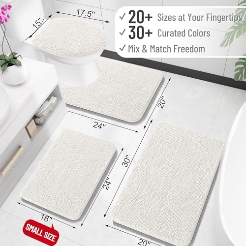 OLANLY Toilet Rugs U-Shaped 20x20, Soft Absorbent Chenille Contour Rugs - Image 2