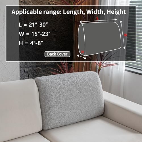 OHSIO Couch Cushion Covers for Sectional Sofa, Stretch Soft Sofa Slipcovers - Image 2