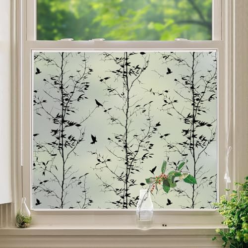 DKTIE Stained Glass Window Film Geometric Patterns, Fine Frosted Window Clings for Glass Windows, Waterproof for Bathroom Window Privacy Film Day and Night (B213-UV7, 35.4 x 78.7 Inch) by Dktie
