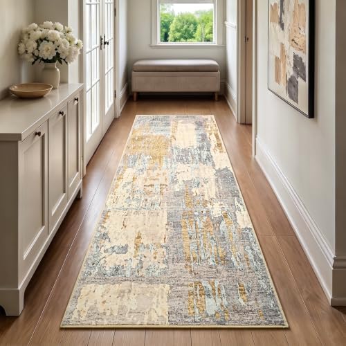 Toneed Washable 2x6 Non-Slip Abstract Runner Rug for Hallway Kitchen - Image 4