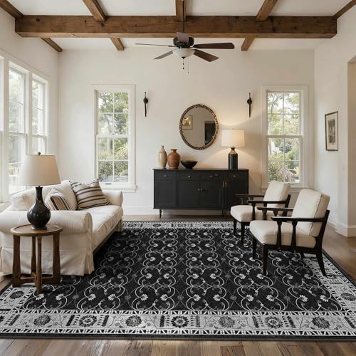 Rugxara 8x10 Area Rugs,Large Rugs for Living Room(Black) by Rugxara