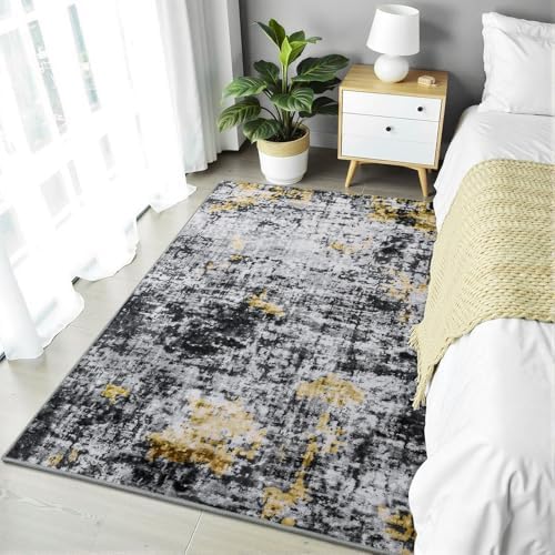 Modern Abstract 3x5 Rug, Non Slip Entryway Rug, Soft Machine Washable Rug - Image 3