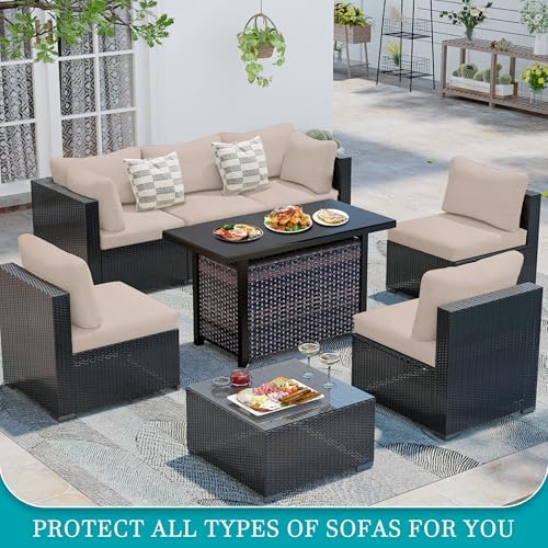 12 Pcs Outdoor Cushion Covers, Patio Sofa Cushion Covers Replacement - Image 5