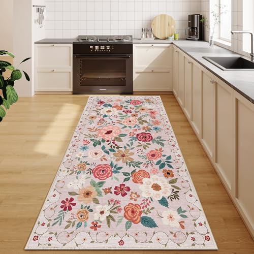 DUKINO 3x8 Kitchen Runner Rug, Washable Rug for Hallway Non Slip, Beige - Image 7