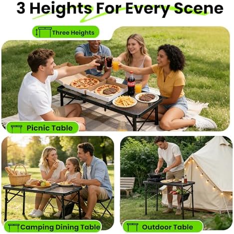WildFinder Folding Grill Table, 3x1.3 FT Portable Camping Table, Foldable - Image 5