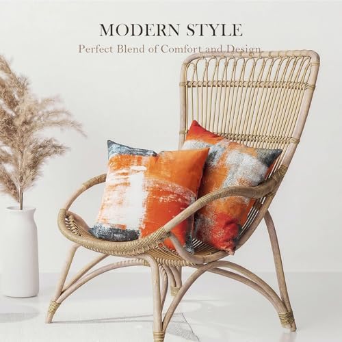 Burnt Orange Throw Pillow Covers 20x20 Set of 4 Decorative Cushion Cover Taupe Abstract Art Painting Pillow Covers for Sofa Couch Bedroom Living Room Outdoor Home Décor - Image 3
