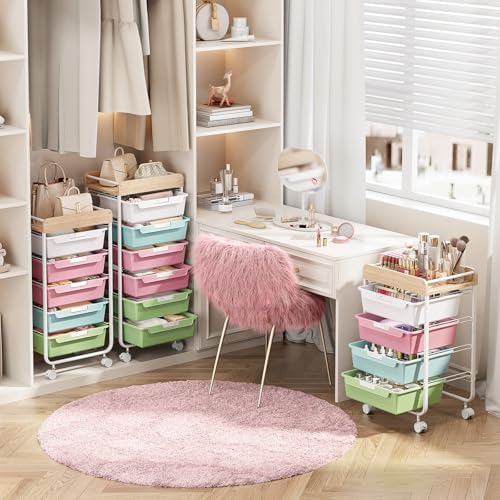 SYKIARIOL Rolling Cart with 6 Drawers,Craft Organizer and Storage,Colorful - Image 6