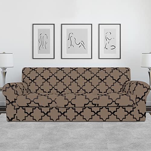 Easy-Going 4 Pieces Stretch Sofa Cover for 3 Cushion Couch Washable - Image 2