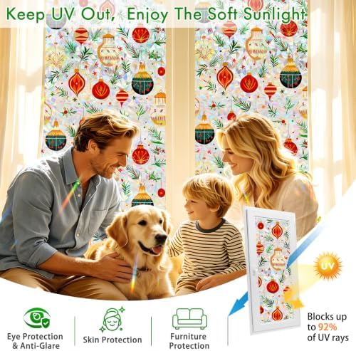 SOMWISE Rainbow Stained Glass Window Privacy Film,Heat Blocking Save Energy - Image 4