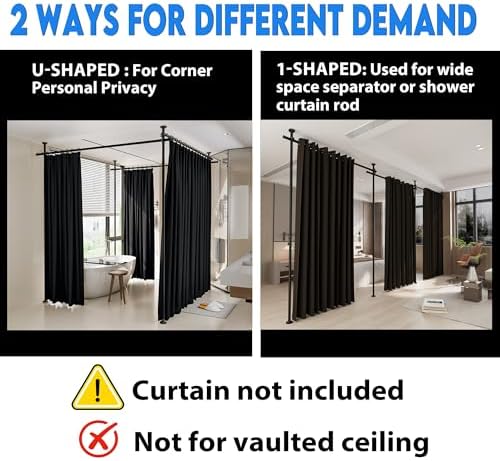 Room Divider No Driling Curtain Rods,Wide Wall Divider for Room Separation - Image 4